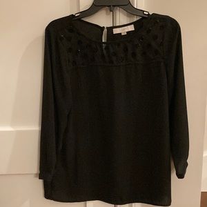 Ann Taylor Loft black blouse size M